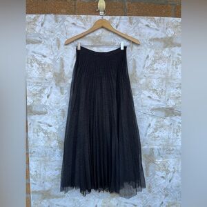 Anine Bing Pleated Tulle Skirt size XS black metallic
